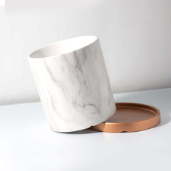 Selene Large Ceramic 6.5" Marble Planter - Empty