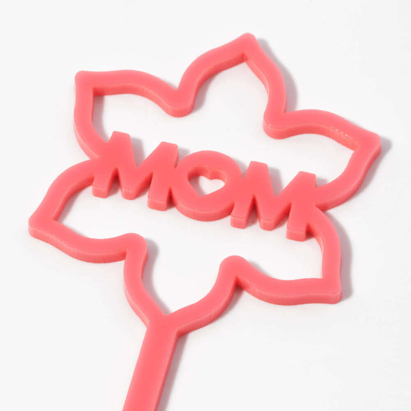 MOM Heart Pink Acrylic Plant Sign - Add On