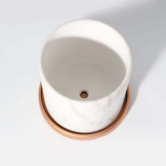 Selene Large Ceramic 6.5" Marble Planter - Empty