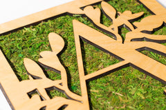 Monogrammed Moss Frame - Wooden Botanical Wall Art Letter "Z"