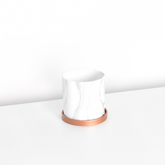 Athena Ceramic 5.5" Marble Planter - Empty