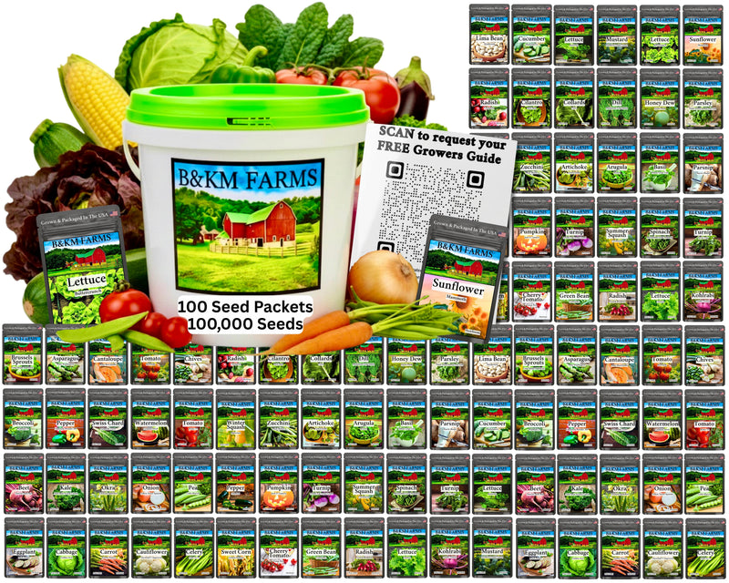 BEST VALUE: 100,000 Vegetable Heirloom Seed Vault. 100 Seed Packets
