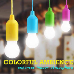 Battery Operated LED Pull Cord Light | Portable Hanging Lantern for Camping, Garden, Party, and Emergency