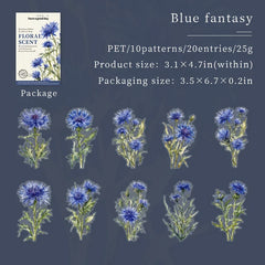 20pcs Floral Scent Vintage Flower Stickers | Creative DIY Journal Garden Label Pack