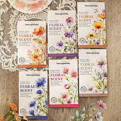 20pcs Floral Scent Vintage Flower Stickers | Creative DIY Journal Garden Label Pack