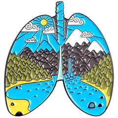 Outdoor Adventure Enamel Pin – Camping, Hiking & Nature Landscape Design