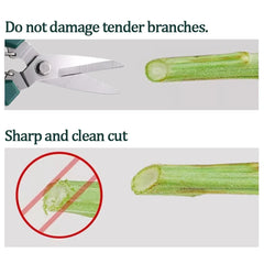 190mm Straight Head Pruning Shears | Stainless Steel Garden Scissors