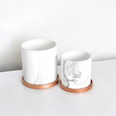 Selene & Athena Ceramic Marble Planter Bundle  - Empty