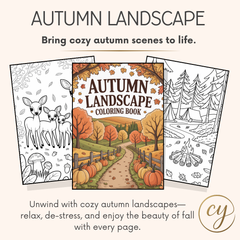 Autumn Landscapes Coloring Book – 150 Pages (Digital Download PDF)