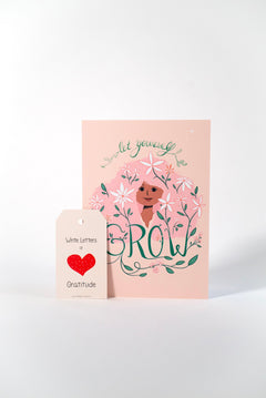 "Believe in Tomorrow" Garden Greetings Kit w. Wildflower Seed Packet, Infosheets + "Let Yourself Grow" Greeting Card (Celebrate Pollinators)