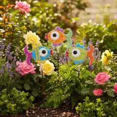 Fish Garden Stake, Asst  (Set of 3)
