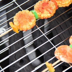 21-Inch Portable Charcoal Grill with Wheels and Bottom Shelf
