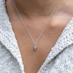Dainty Acorn Charm Sterling Silver Necklace