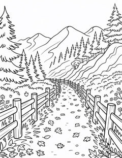 Autumn Landscapes Coloring Book – 150 Pages (Digital Download PDF)