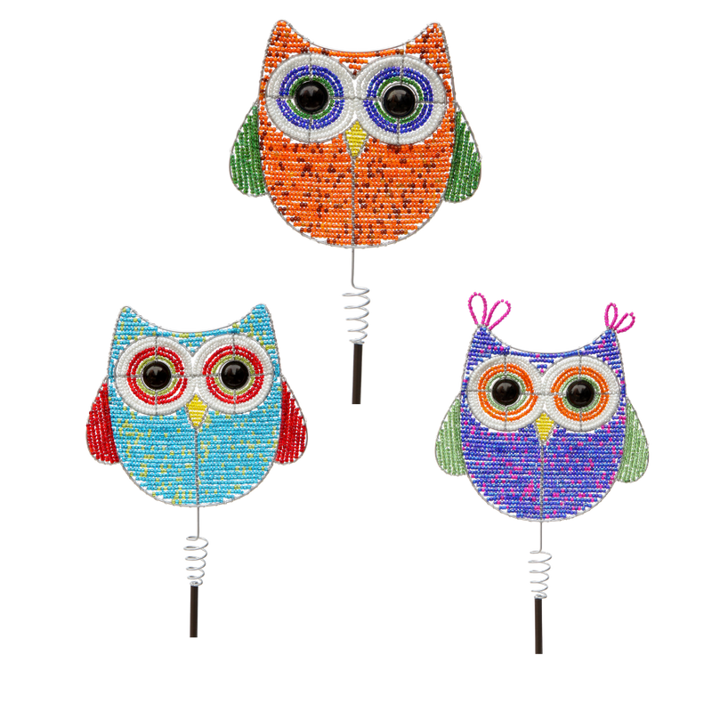 Owl Garden Stake, Asst (Set of 3)