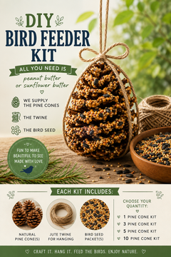 DIY Pine Cone Bird Feeder Kit