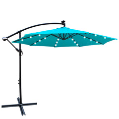 10 ft Outdoor Patio Umbrella Solar Powered LED Lighted Sun Shade