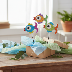 Fish Garden Stake, Asst  (Set of 3)