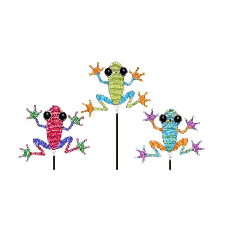 Frog Garden Stake, Asst (Set of 3)