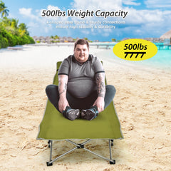 Folding Camping Cot with Side Storage Pocket
