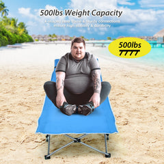 Folding Camping Cot with Side Storage Pocket
