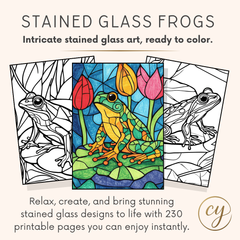 230 Stained Glass Frogs Coloring Pages – Printable PDF & Digital Coloring App Compatible