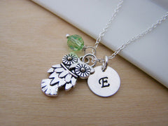 Owl Charm Personalized Sterling Silver Necklace