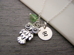 Owl Charm Personalized Sterling Silver Necklace