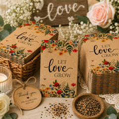 Let Love Grow Seed Packet Favors, 25 Pre Filled