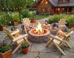 Log Wooden Deck Chair