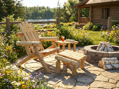 Log Wooden Deck Chair