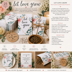 Let Love Grow Seed Packet Favors – 25 Pack