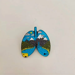 Outdoor Adventure Enamel Pin – Camping, Hiking & Nature Landscape Design
