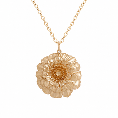 Gold Marigold Flower Necklace