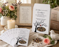 Memorial Seed Packets (25 Pack) – Wildflower or Sunflower Seeds – Funeral Favors