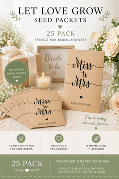 Miss to Mrs Seed Packet Favors – Set of 25