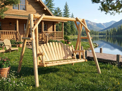 Rustic Log Swing Set
