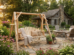 Rustic Log Swing Set