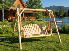 Rustic Log Swing Set
