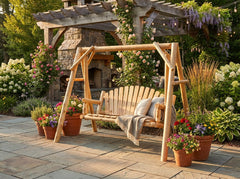 Rustic Log Swing Set