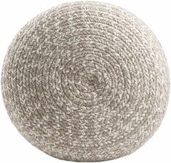 Tonanitla Natural Fiber Light Gray Knitted Outdoor Pouf