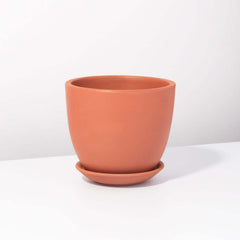 Marie Oval Terracotta Minimalist Planter - Empty