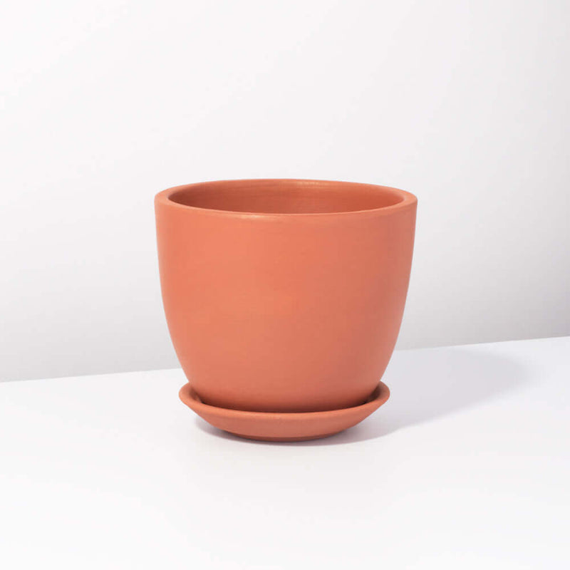 Marie Oval Terracotta Minimalist Planter - Empty