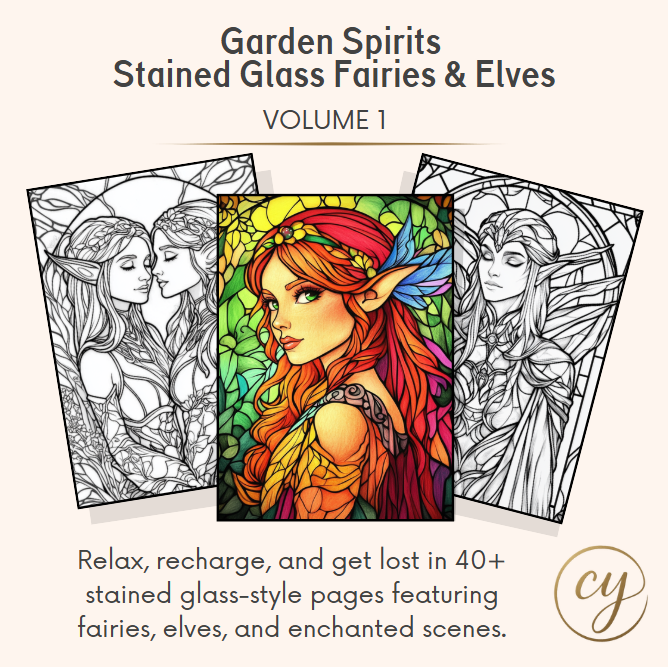 Garden Spirits: Stained Glass Fairies & Elves – Volume 1