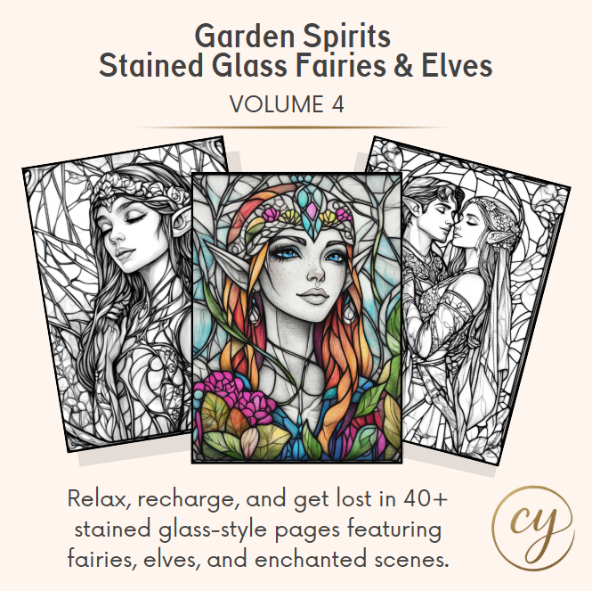Garden Spirits: Stained Glass Fairies & Elves – Volume 4