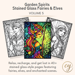 Garden Spirits: Stained Glass Fairies & Elves – Volume 5